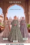 Kb 4110 Heavy Butterfly Twill Net Bridal Anarkali Gown